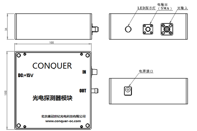 高速光探测模块封装尺寸