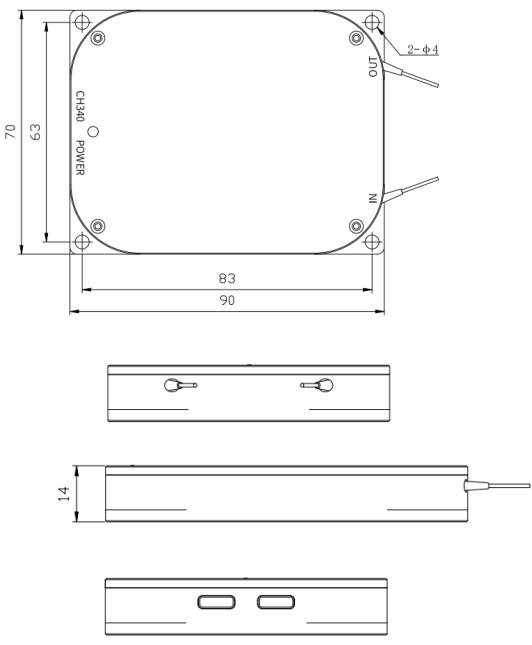 KG-PUMP-SM单模泵浦激光光源尺寸图 KG-PUMP-SM单模泵浦激光光源尺寸图
