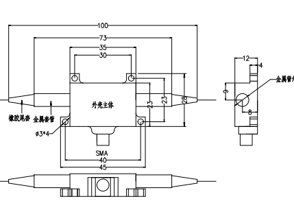 1310nm声光调制器结构尺寸图